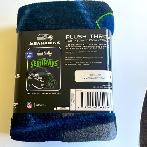 NFL Seattle Seahawks Plush Throw - Picture 2 of 3